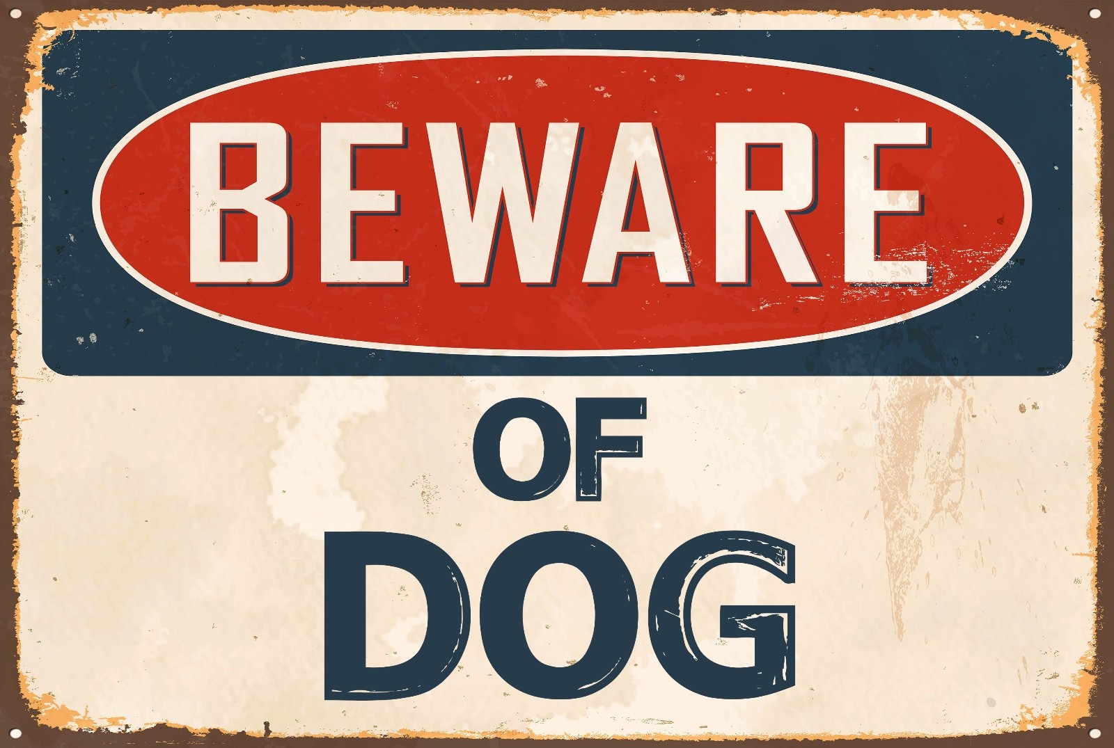 Beware of Dog Aluminum 8×12 Metal Novelty Vintage Reproduction Danger Sign