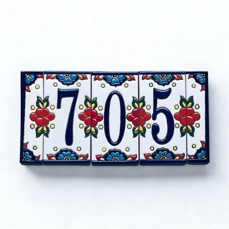 House Address Number Tiles, Ceramic Tiles 6X3″