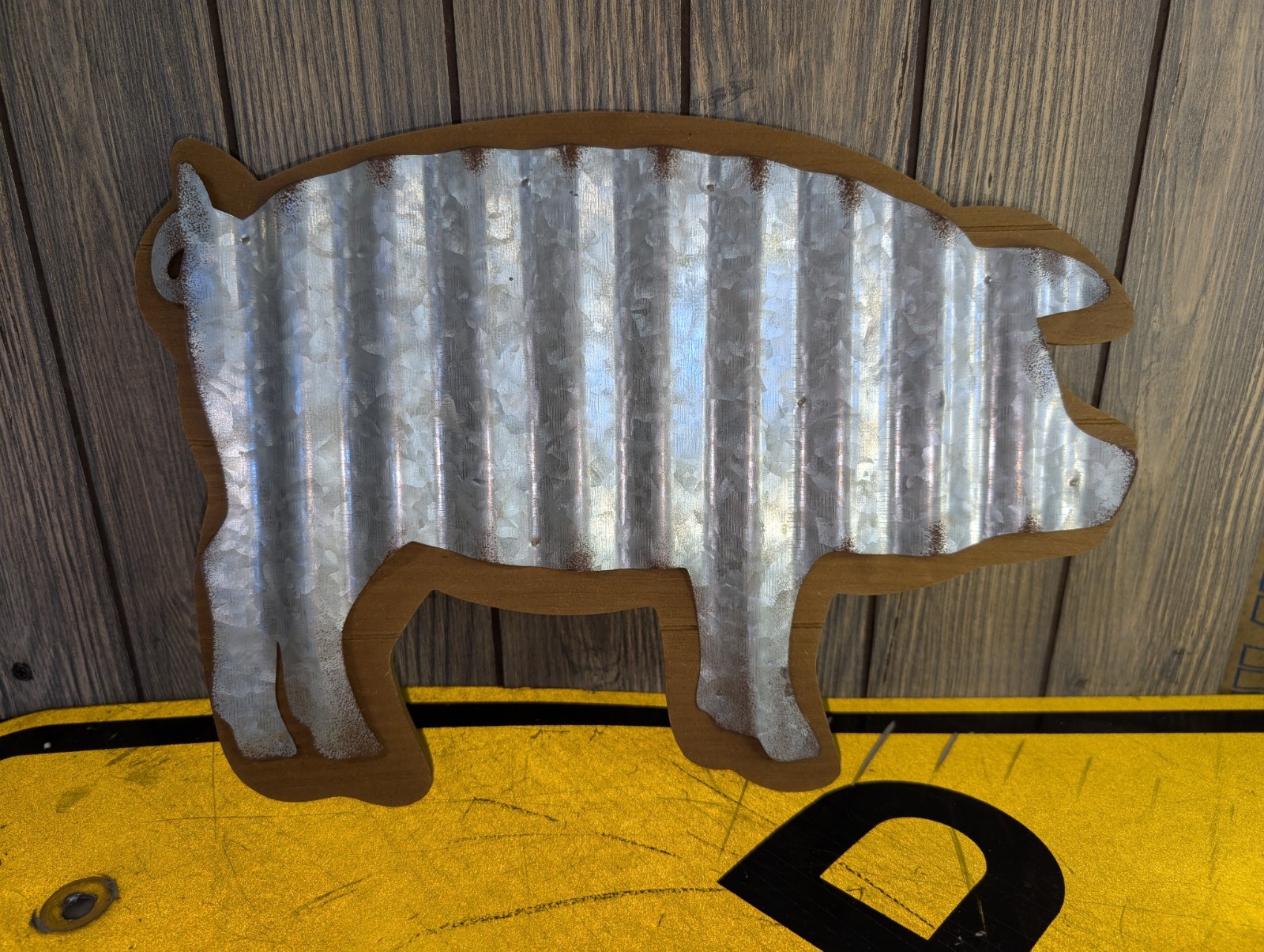 Corrugated Metal ~ Pig Industrial Farmhouse Barnyard Primitive Animal WALL SIGN