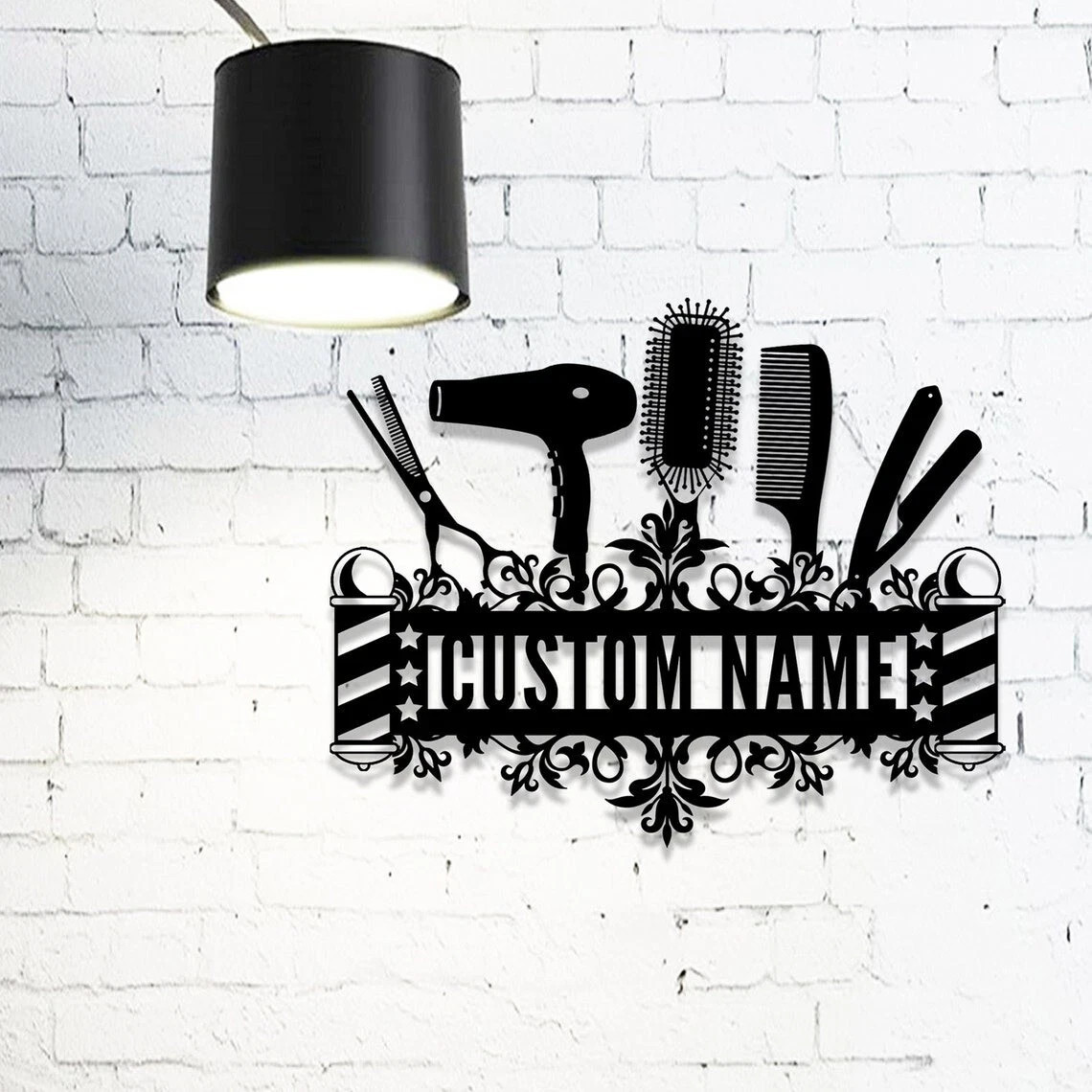 Personalized Hair Stylist Metal Sign Custom Name Hair Salon Barber Wall Art Deco