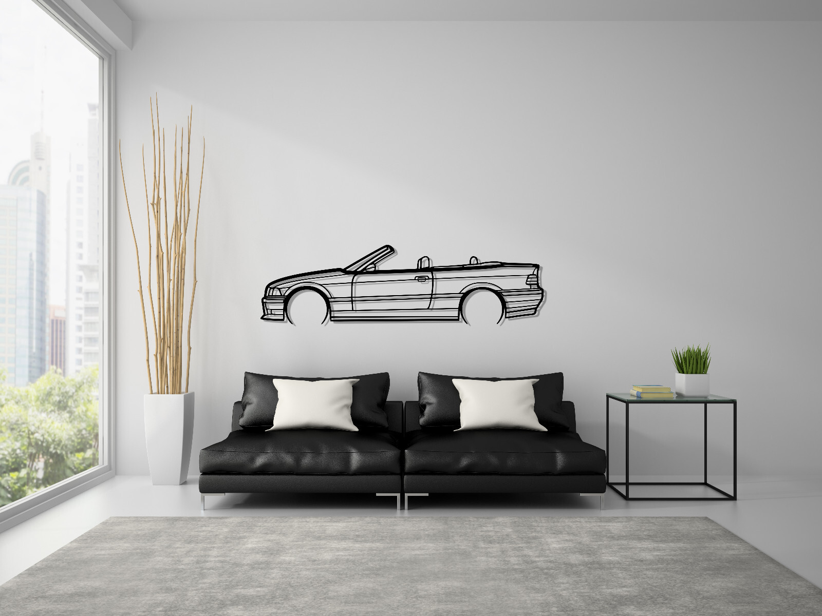 BMW E36 CONVERTIBLE Silhouette Steel Wall Decor Decoration Art CABRIO 328 M3 2.8