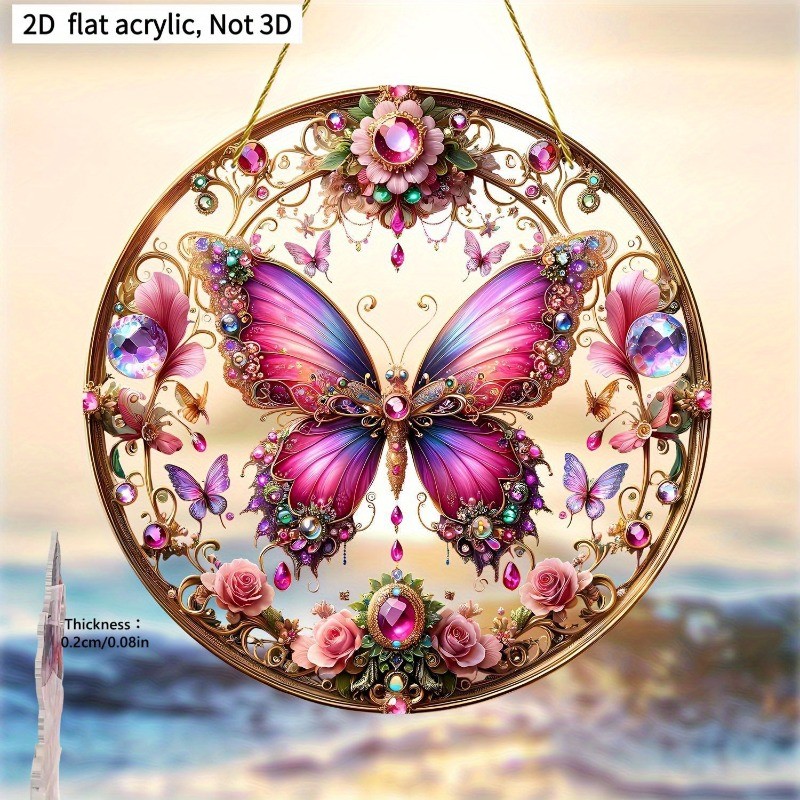 Bohemian Butterfly Wall Hanging Suncatcher Acrylic Window Decor Best Gift