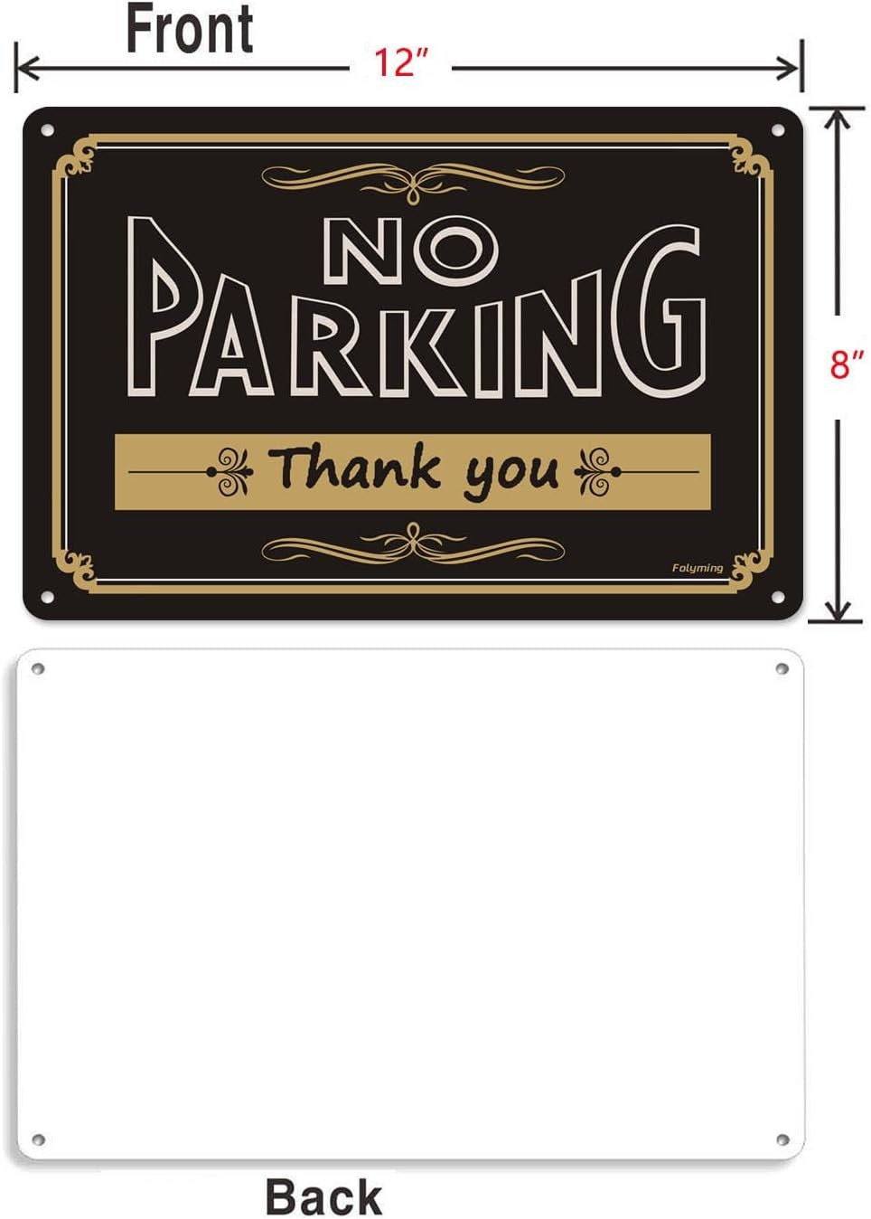 2 Pack No Parking Thank You Signs 12 X 8 Inches Metal Do Not Park Signs Reflecti