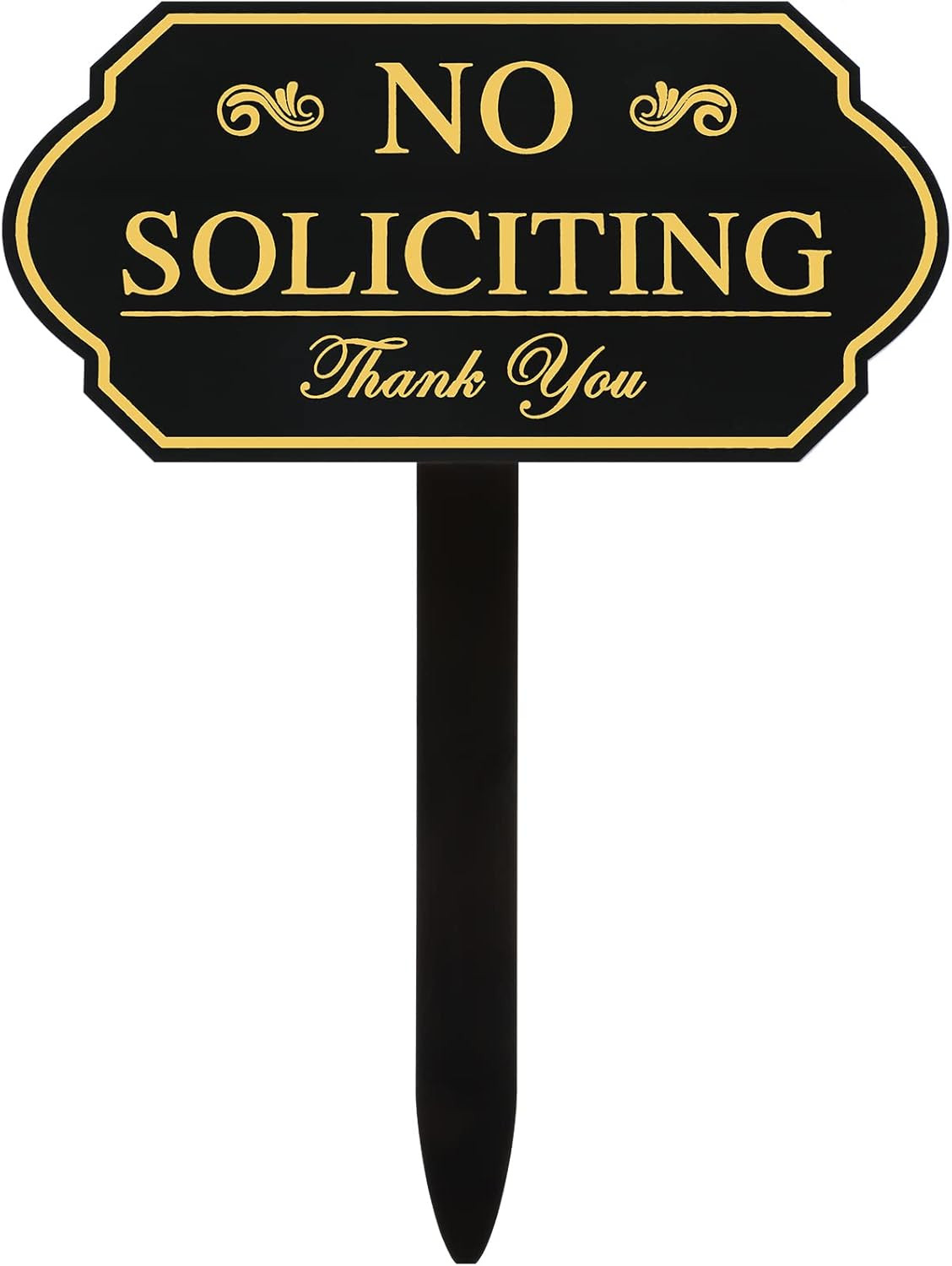 Amyhill No Soliciting Sign with Stake for Yard 7 X 3.5 Inch Private Drive No Tre
