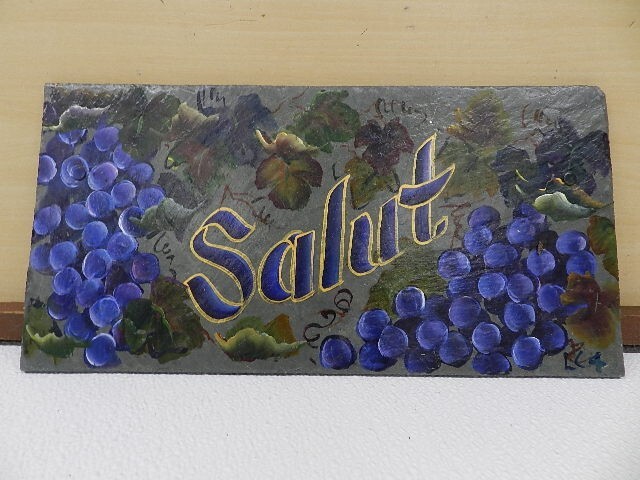 Original SOUTH EDEN WINE Art ” Salut ” Grapes Vineyard Wall Art