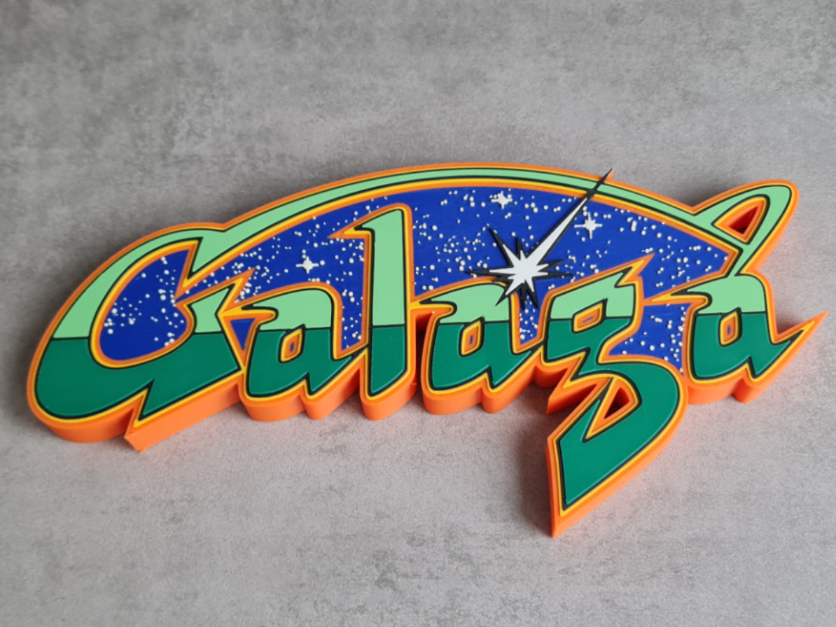 Galaga classic arcade sign / logo 3D Printed Wall Decor