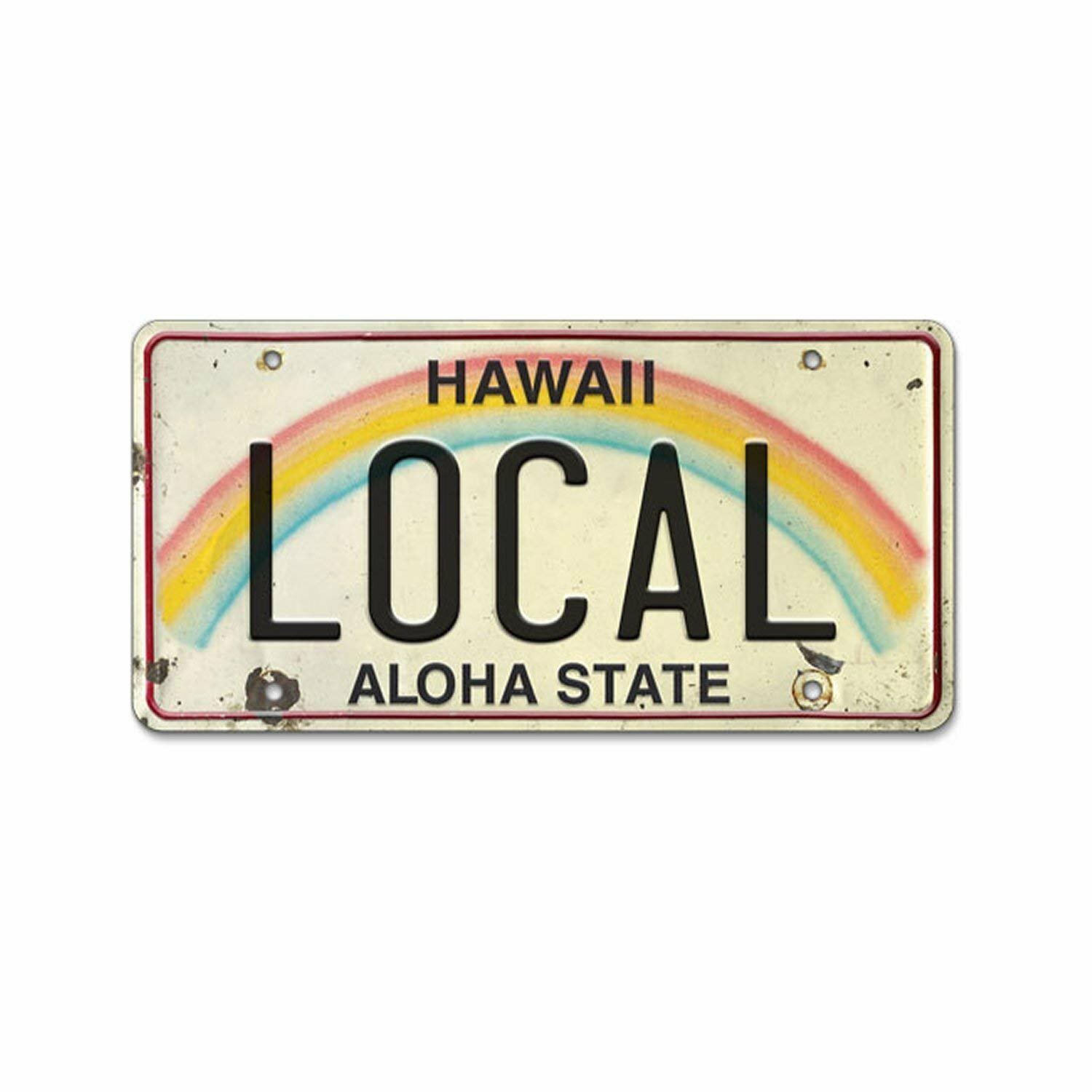 6in x 12in Vintage Hawaiian Embossed License Plate – Local