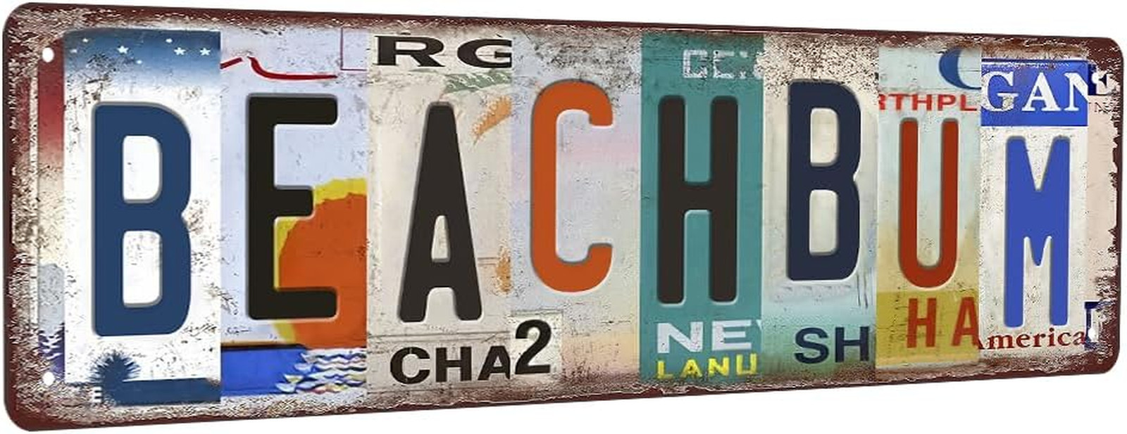 Vintage Beach Bum Metal Tin Signs Beach Room Decor Surfboard Wall Decor Surf