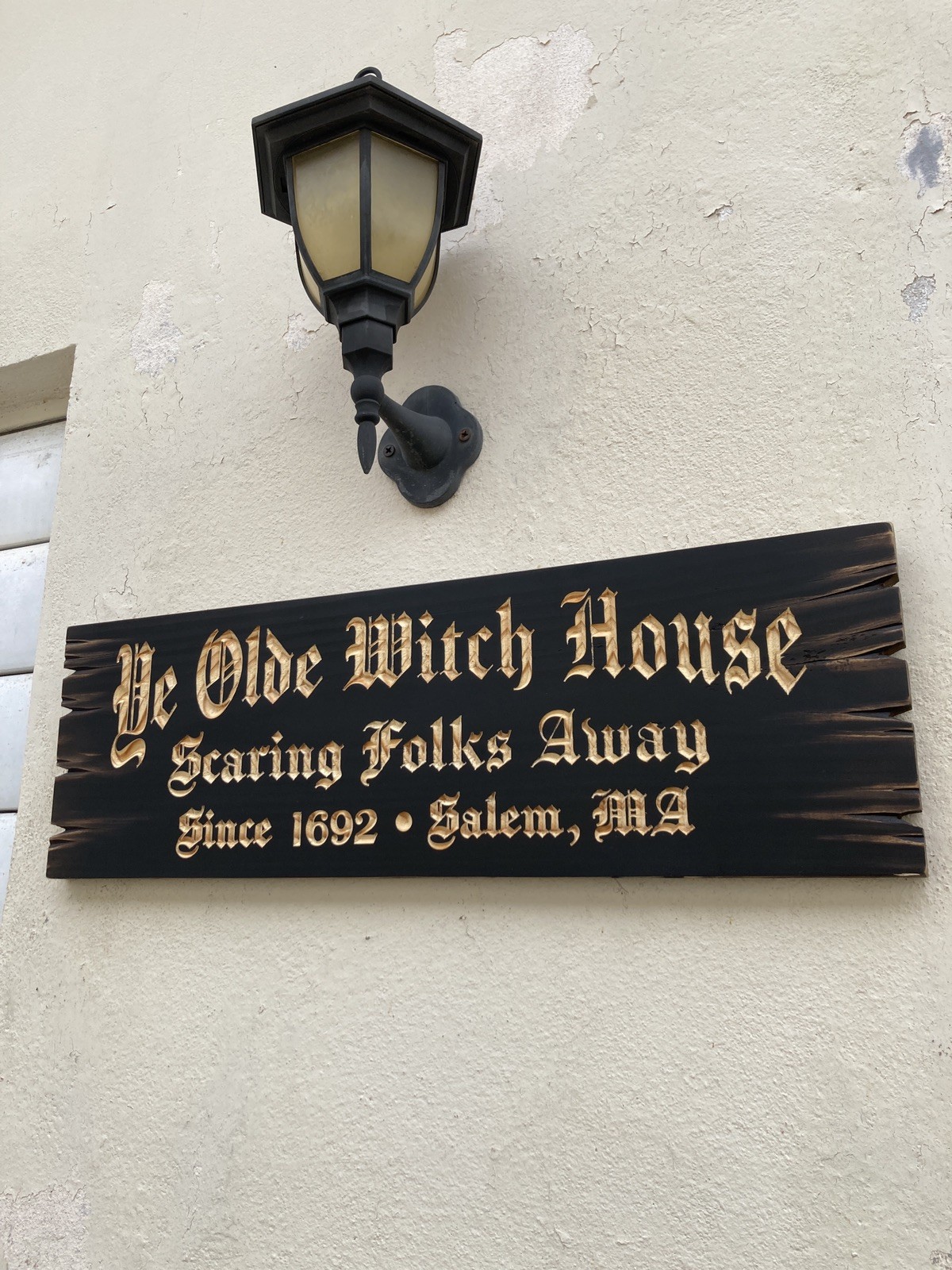 Halloween Salem Witch House Wooden Sign Carved Rustic Antique Look