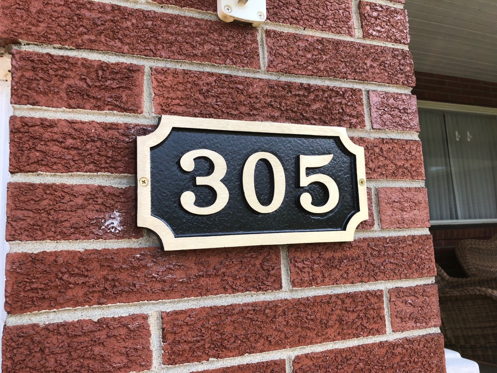 Custom Brass Address Plaque:Traditional William Bold Font 11 3/4″ X 1/2″ X 6″