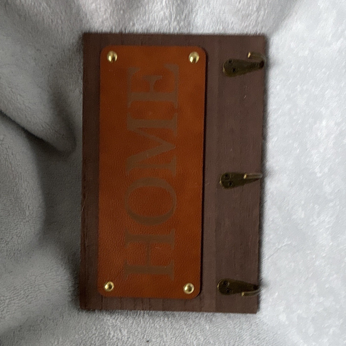 Wood & Metal Hinged LOVE Plaque Sign Brown Rectangular Vertical Letters
