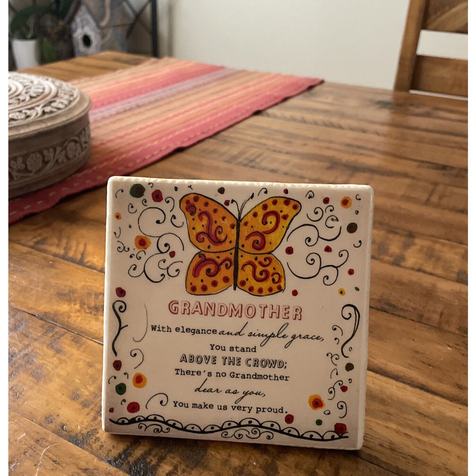Sign, grandmother, grandma, wallstand plaque, ceramic. Vibrant colors Kirkland’s