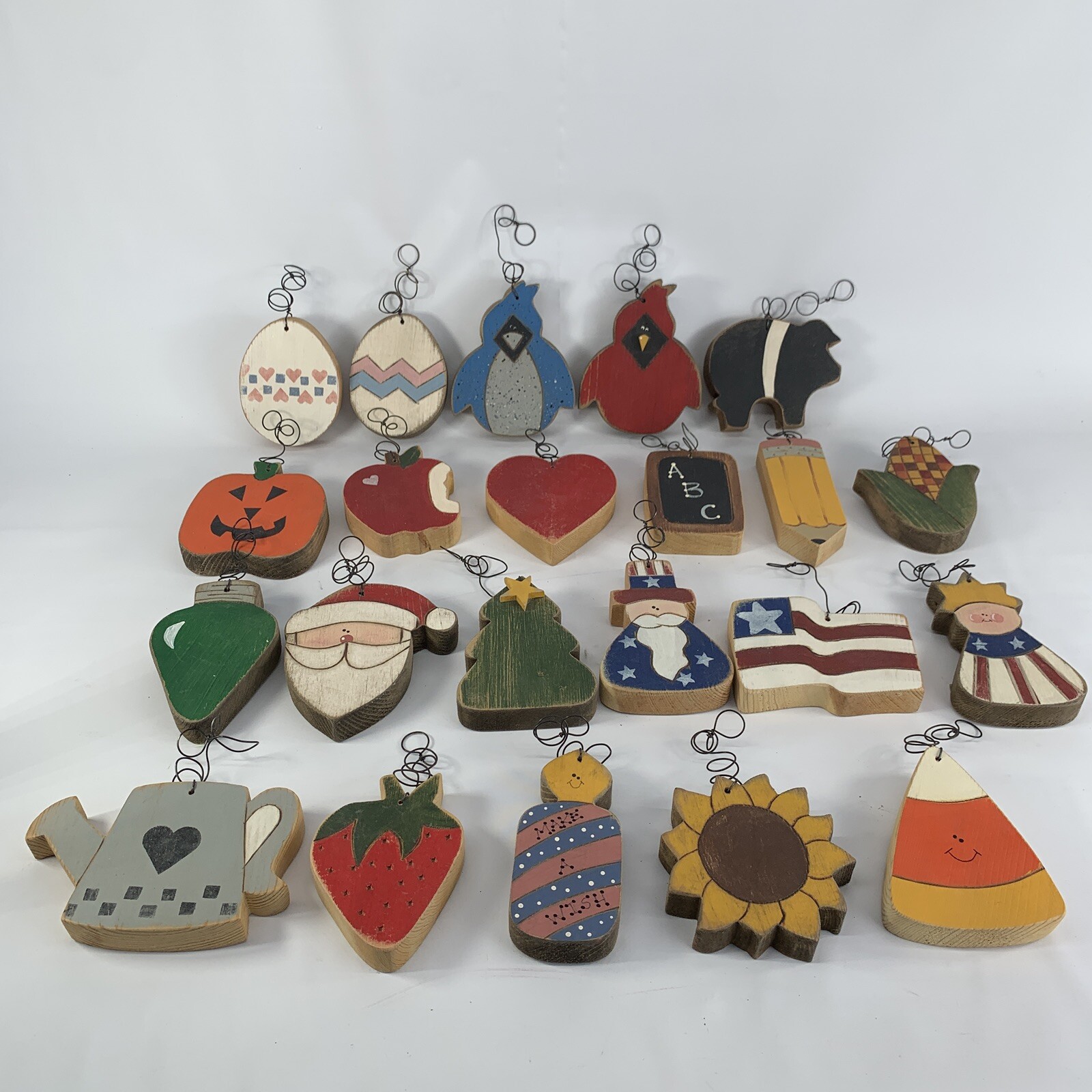 Interchangeable Wood Shapes Seasons Holidays For Hanging Welcome Sign Lot 22 pcs