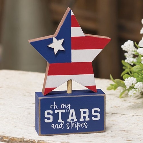 Patriotic Decor Set 4 4th of July Tier Tray Holiday Decor Stars Flag Uncle Sam