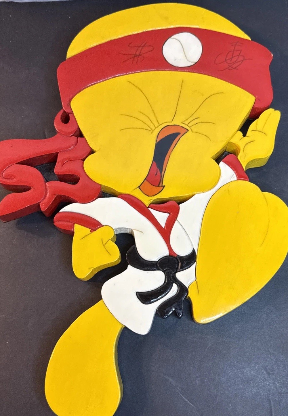 Looney Tunes Tweety Bird Karate Wood Wall Art Handmade 13in Cartoon Decor