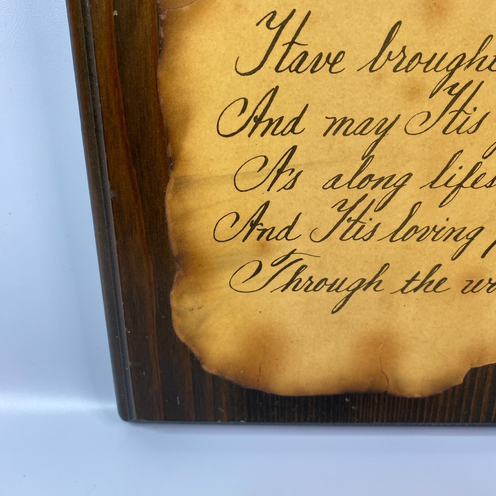 50th Anniversary Poem Beverly De Block Print Wood Plaque Anniversary Gift VTG