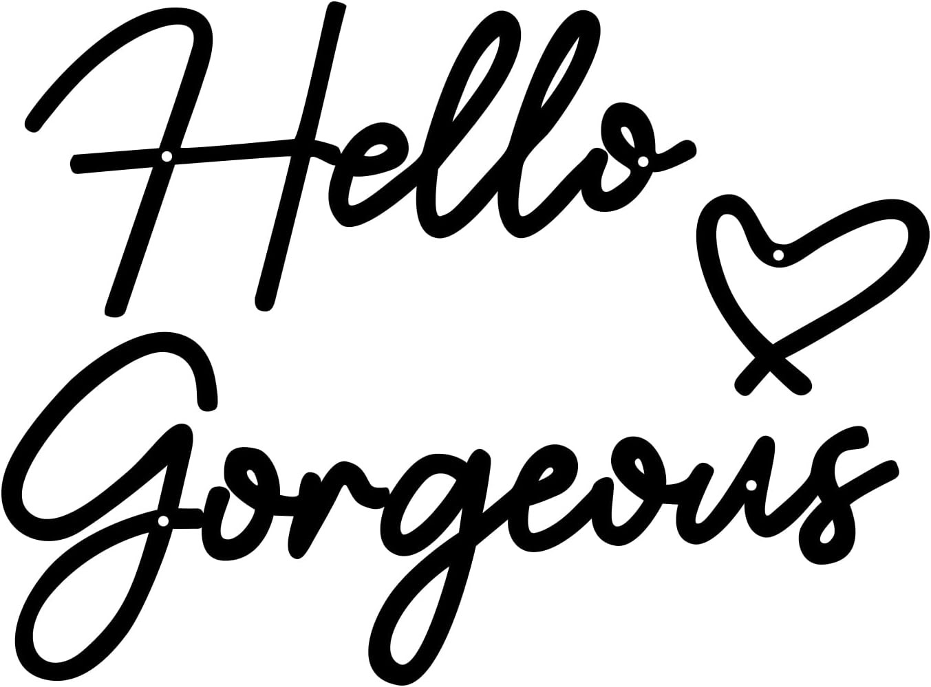 Hello Gorgeous Metal Wall Art Decor Minimalist Metal Words Hello Gorgeous
