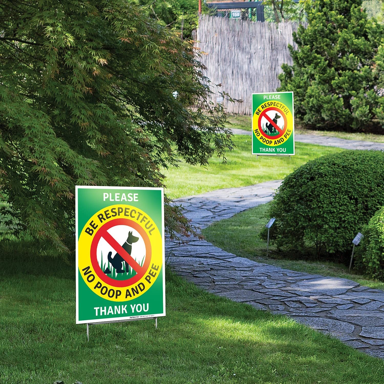 Easy Mount No Poop Thank You Sign 2 Pack