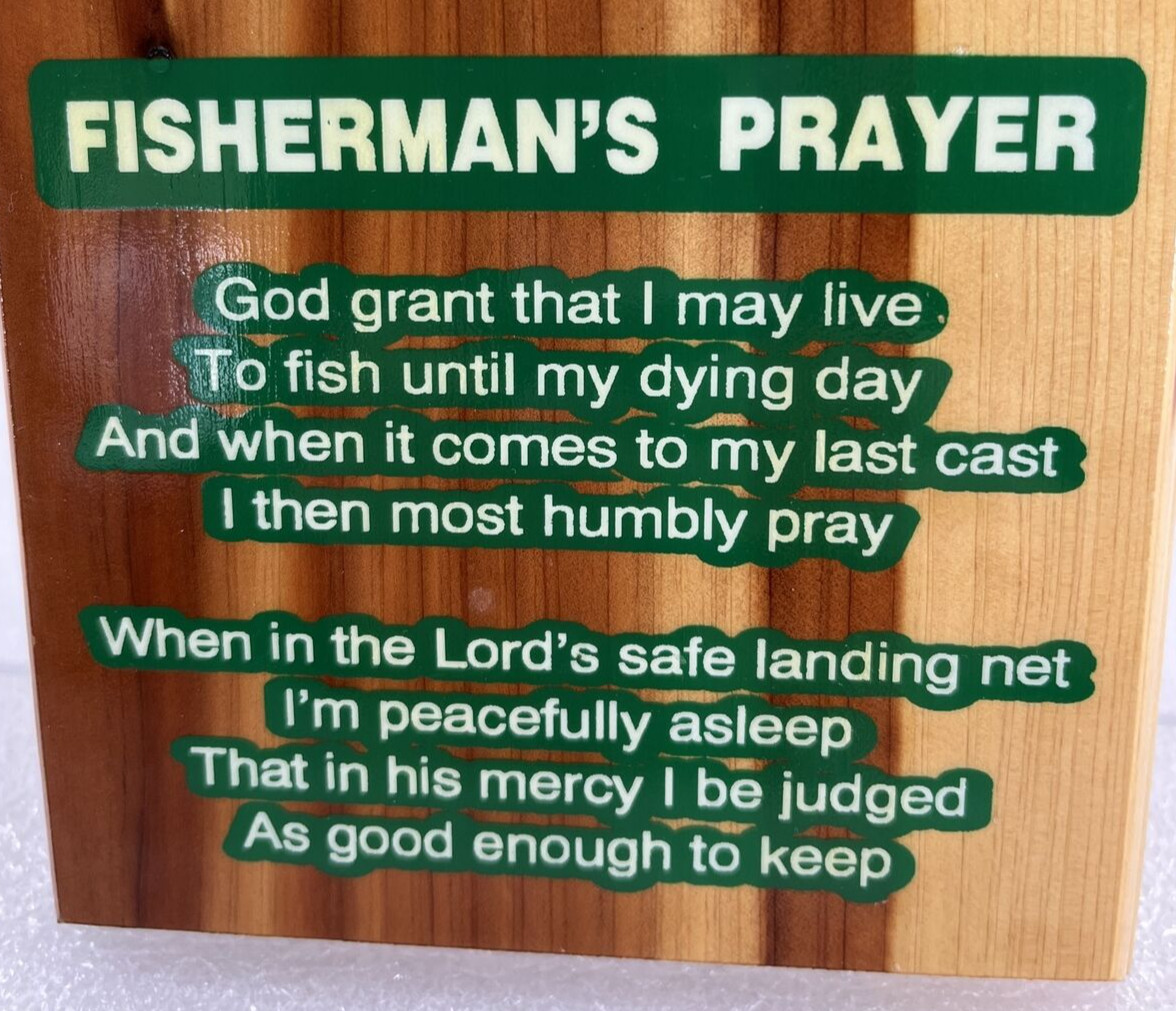Fisherman’s Prayer Cedar Wall Plague 5”x 7.25” Humor Crater Lake Oregon