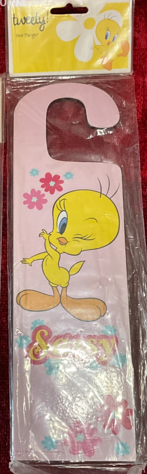 WB Sassy Innocent Warner Bros Tweety Bird Door Hanger Sign 2-sided