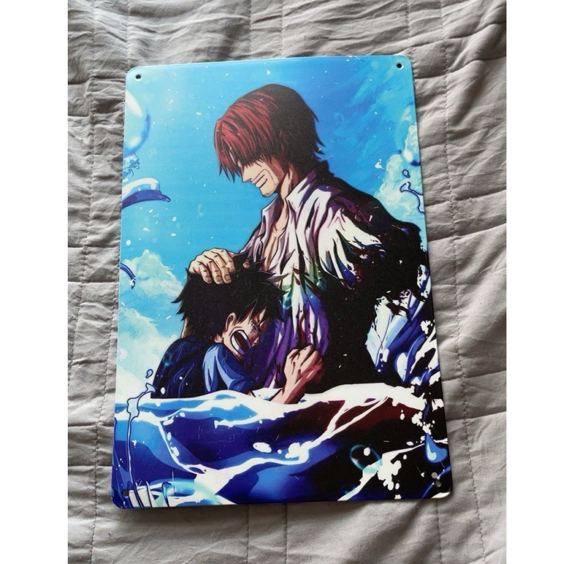 One Piece! Red Haired Shanks (Loses Arm Saving Kid Luffy Scene) Metal Poster!