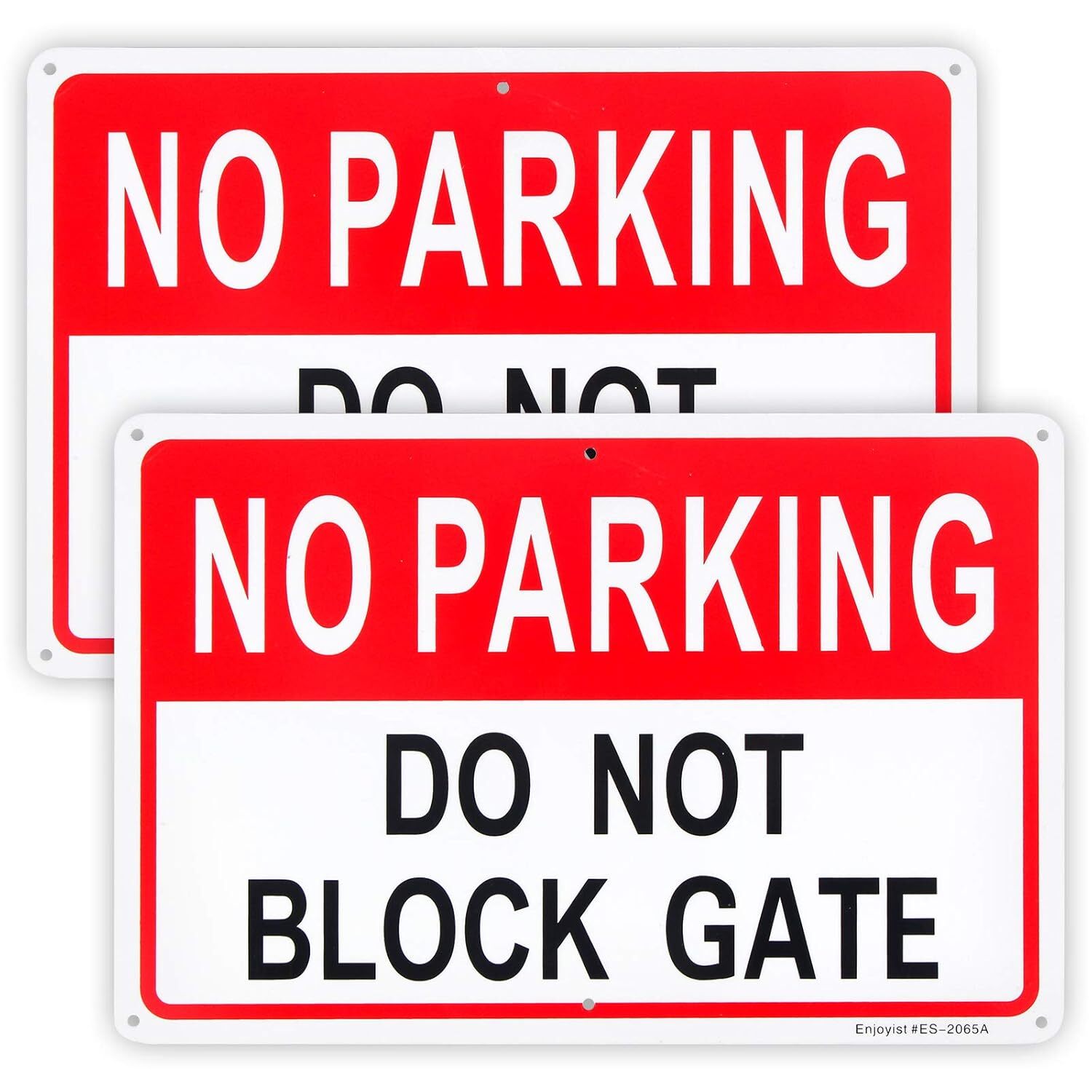 2-Pack No Parking Do Not Block Gate Sign, 12″x 8″ .04″ Aluminum 12” x 8”