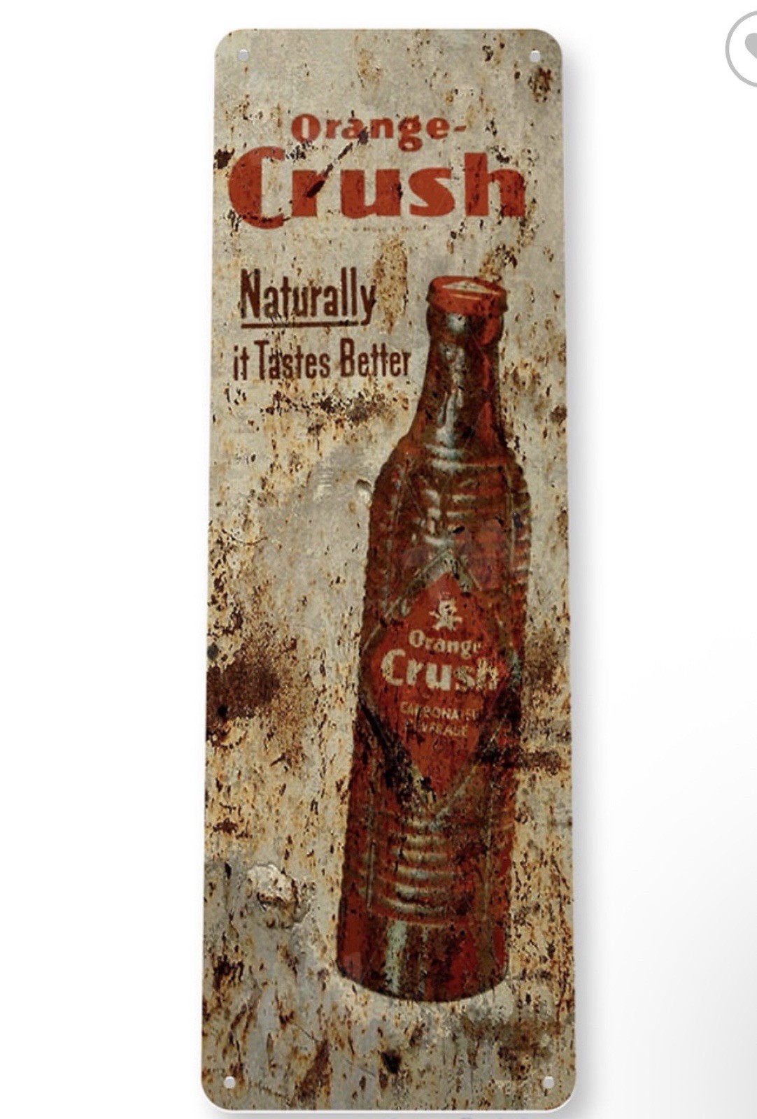 Orange Crush Tin Sign – Rustic Metal Décor Wall Art For Bar , Man Cave , Garage
