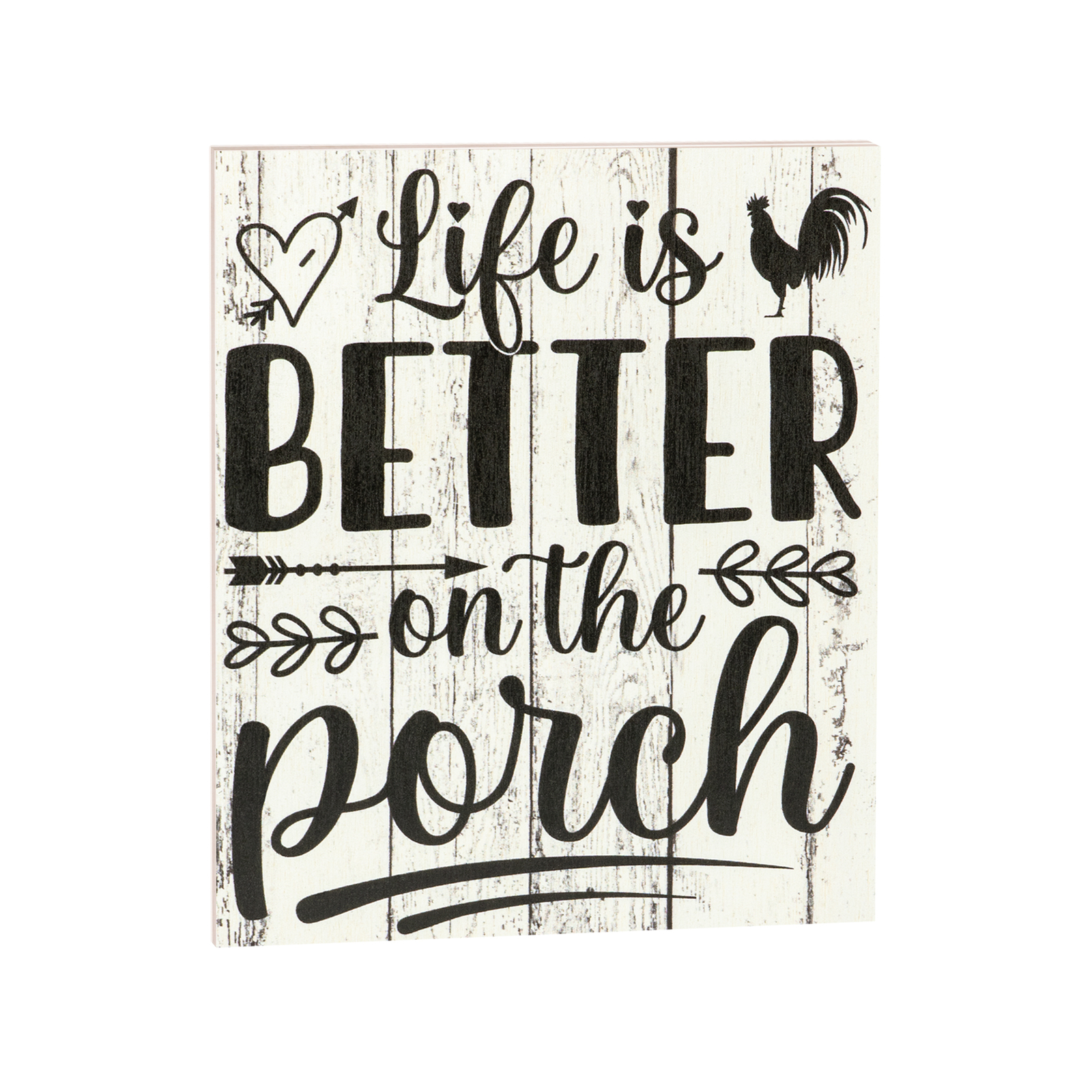 JennyGems Farmhouse Decor, Porch Sign, Life Is Better on Porch Whitewash Gift