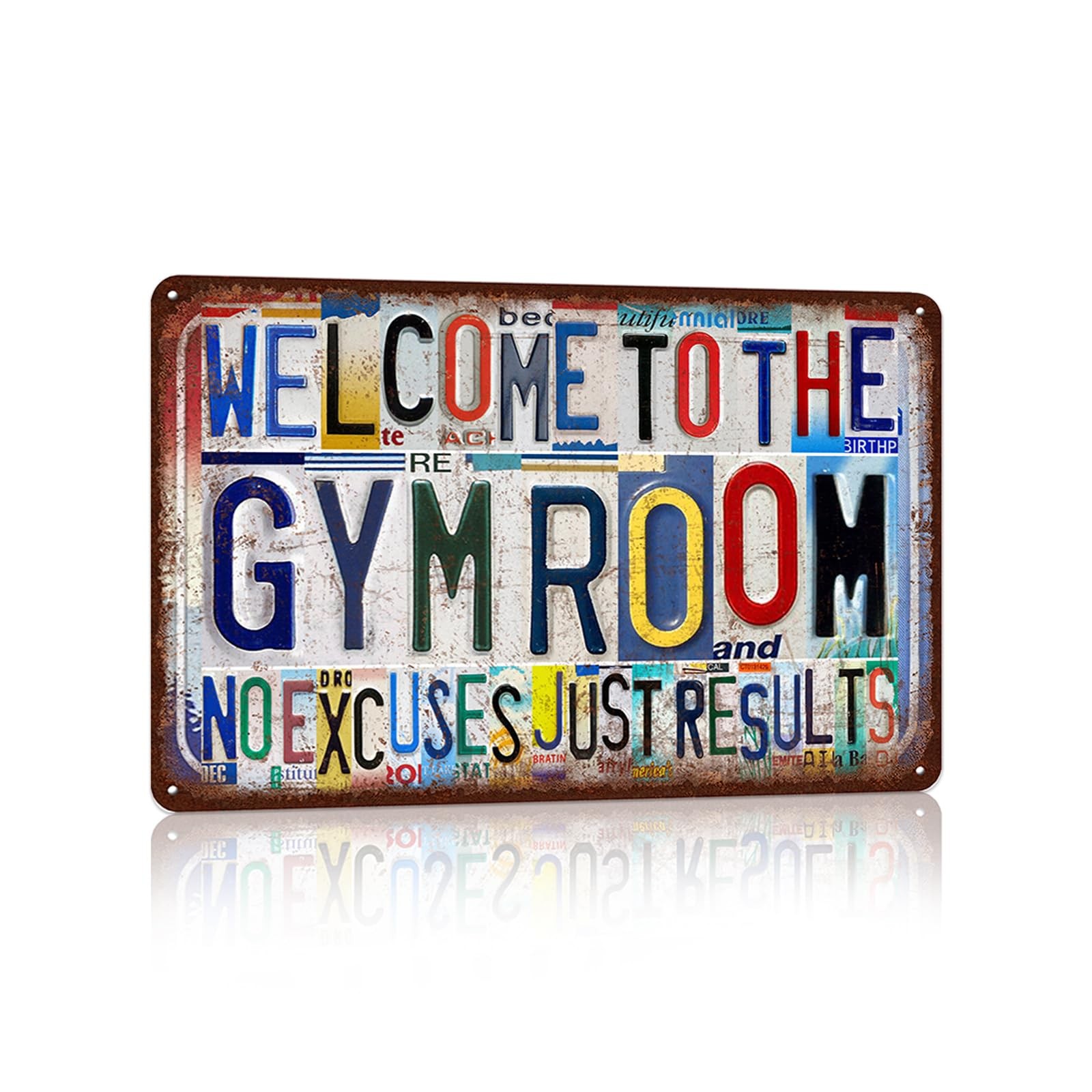 JBYMsign Vintage Gym Room Wall Decor Metal Sign Tin 12L” x 8W”,