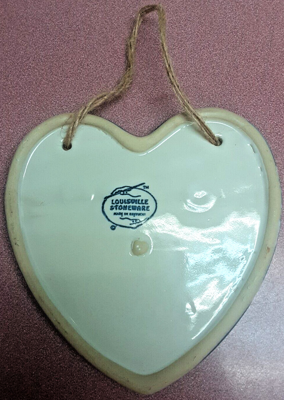VTG Louisville Stoneware Kentucky ‘Welcome Home’ Heart Shaped Plaque Sign Decor