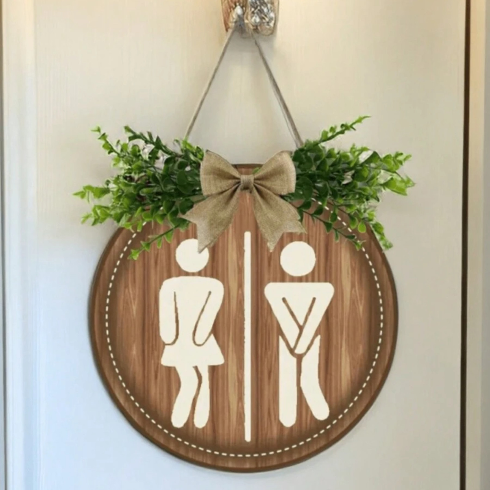 Wooden Toilet Sign House Room Farmhous Office Wall Door Decoration Washroom Sign