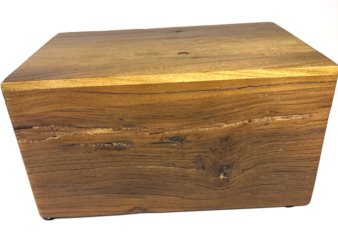WEVOIRD Rustic Solid Barn Wood Burial Cremation Urn Boxes for Man/Woman/Pet