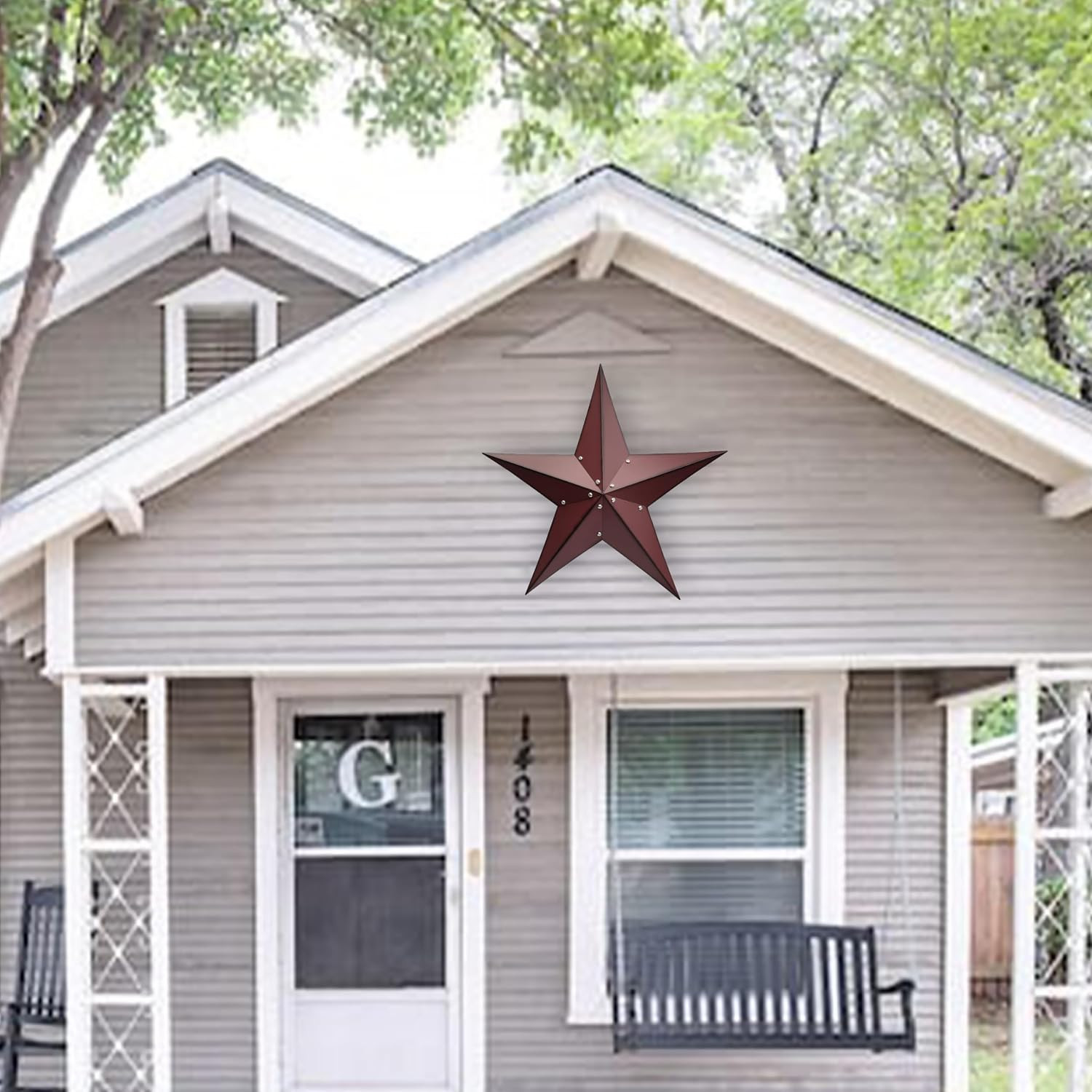 24″ Rustic Metal Barn Star Wall Decor-Handmade Red Barn Stars Indoor or Outdoor