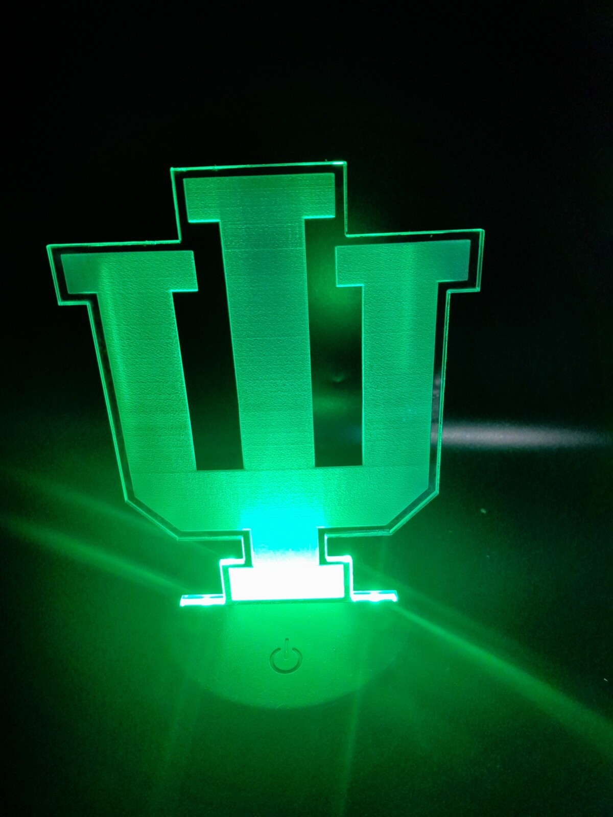 Edge Lit Tabletop Sign, Multi-Colored LED, Indiana State University, Night Light