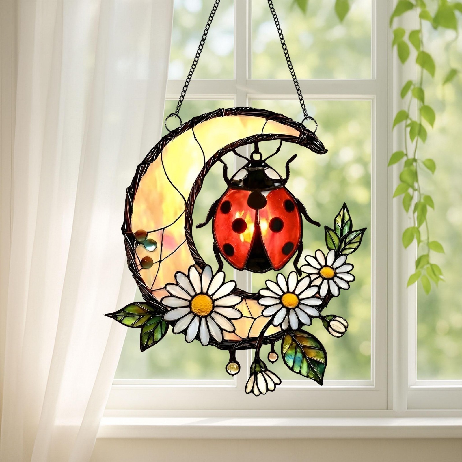 Ladybug Suncatcher Acrylic Window Hanging, Mother’s Day Gift