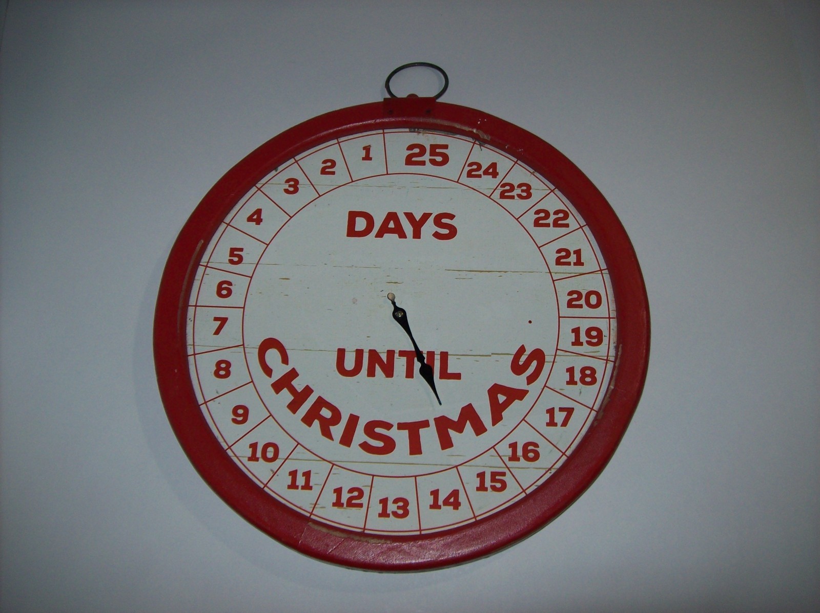 Vintage Distressed Christmas Countdown Metal Wood Sign Days Until Christmas