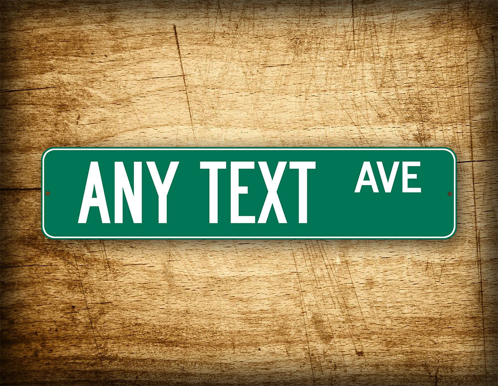 Custom 4″x18″ Green Street Sign Personalized Novelty Any Text Address Road Sign