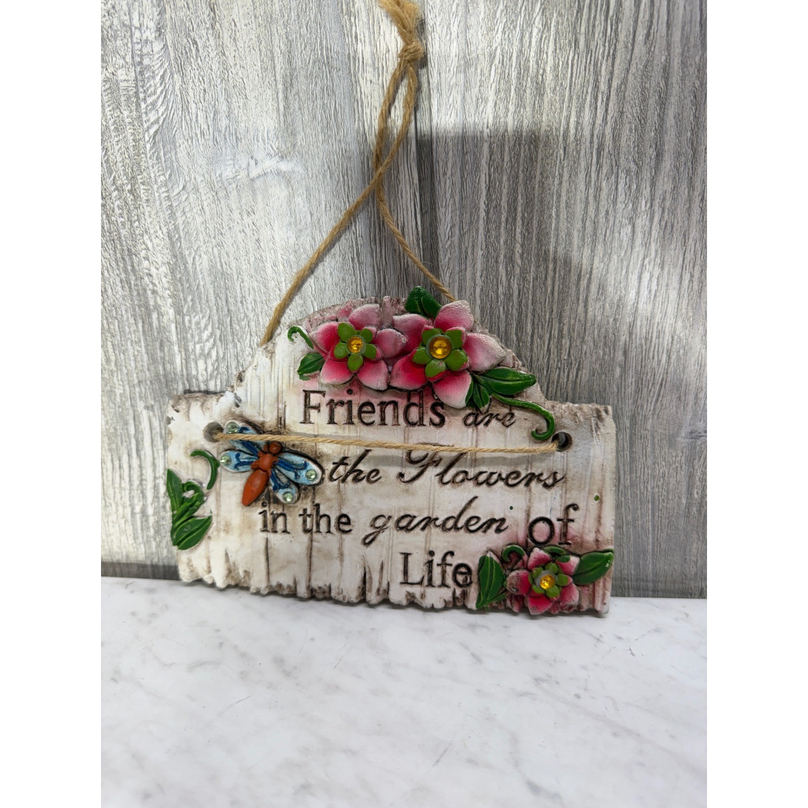 Greenbrier International Friends Flowers Garden of Life Wall Plaque Sign 7.5in