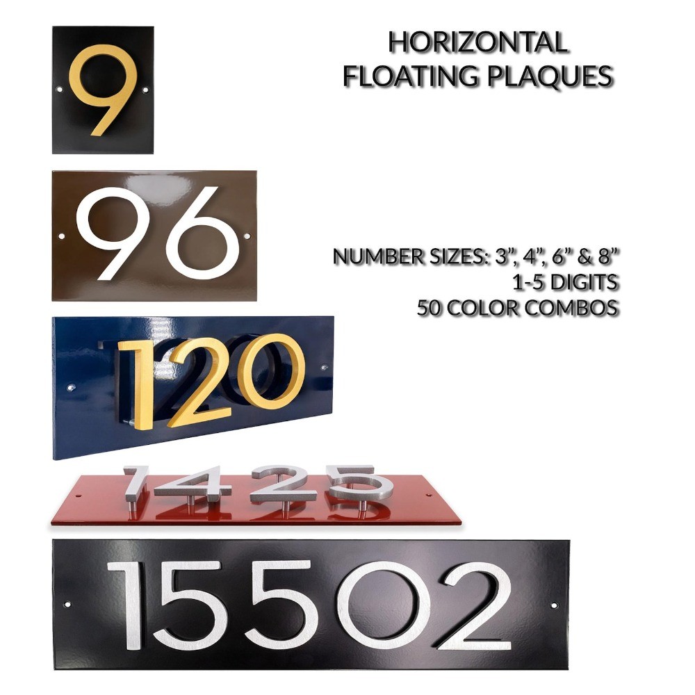 Floating Address Plaques Home Address Sign House Number Sign Raised Metal Number