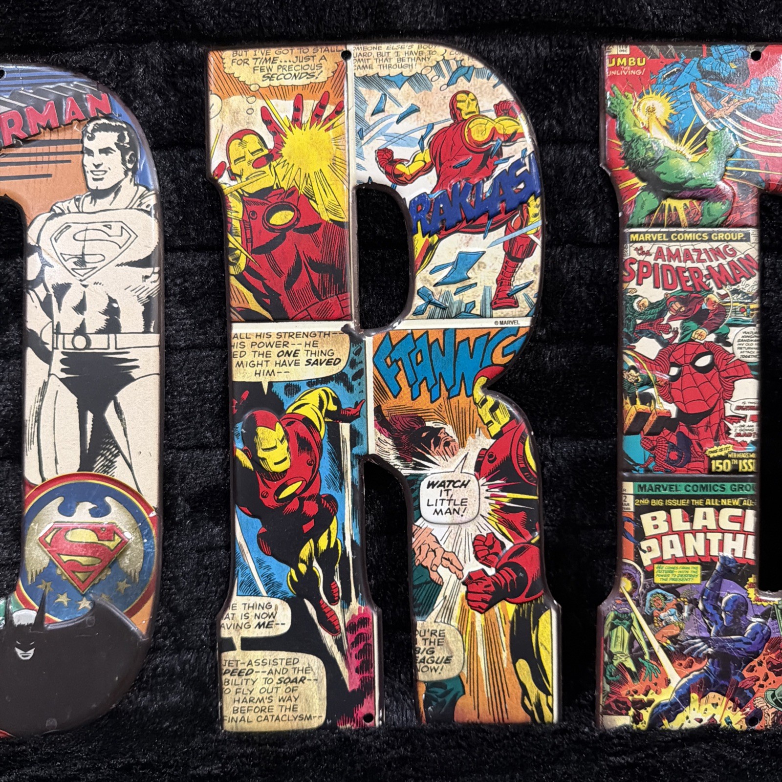 Marvel Metal Letters Comic Print “F.O.R.D” Hobby Lobby -10×5 in Superman Thor…