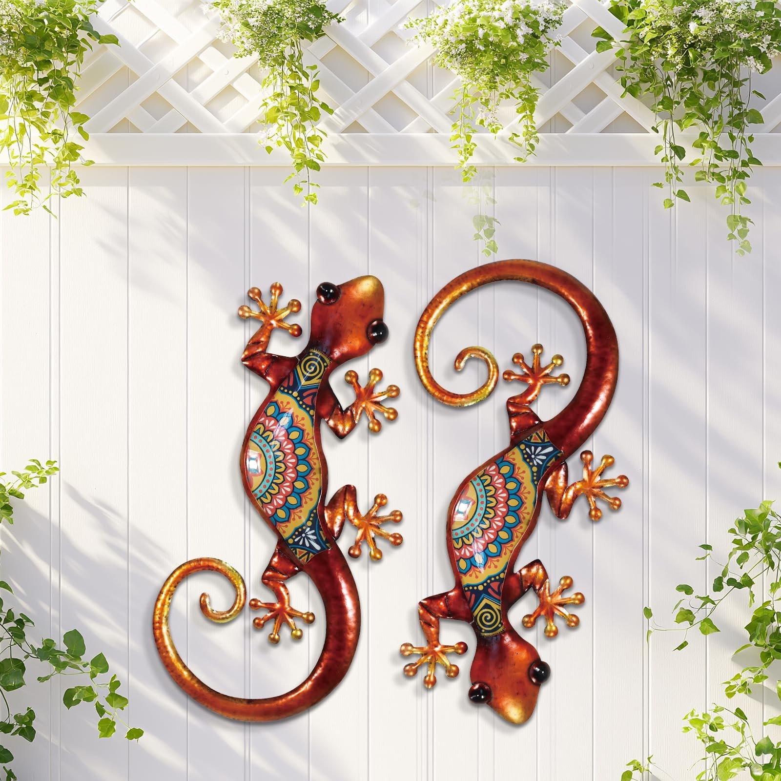 Lizard Metal Wall Art Decor 2 Pack 15 Inch Metal Wall Decor, Lizard Outdoor …