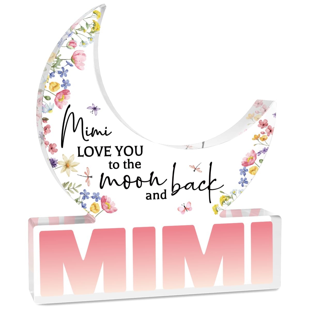 Mimi Gifts Gifts for Mimi From Grandkids Acrylic Moon Decorations 5.0 x 4.0 i…