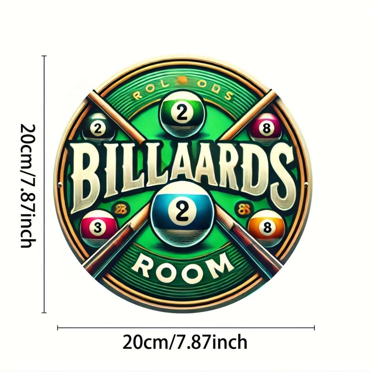 Tin Metal Signs Vintage Billiards Metal Aluminum Wall Art Sign,8x8inch (20x20cm)