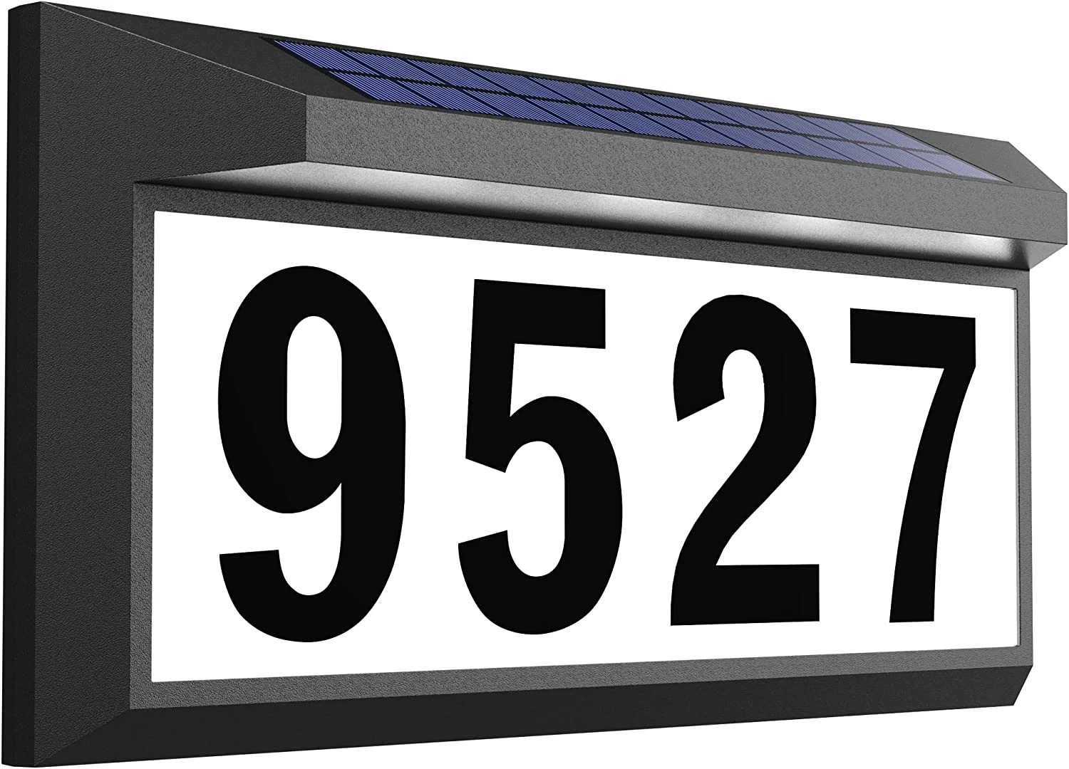 Solar Lighted Address Sign Outdoor Waterproof Illuminated House Numbers Plaque