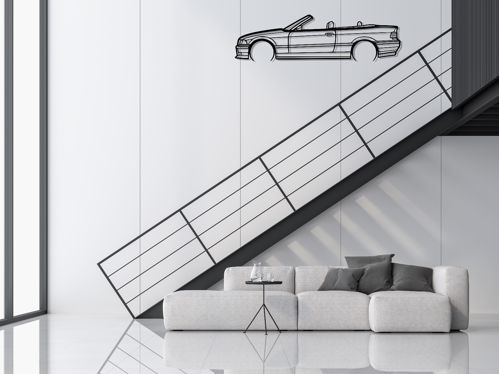 BMW E36 CONVERTIBLE Silhouette Steel Wall Decor Decoration Art CABRIO 328 M3 2.8