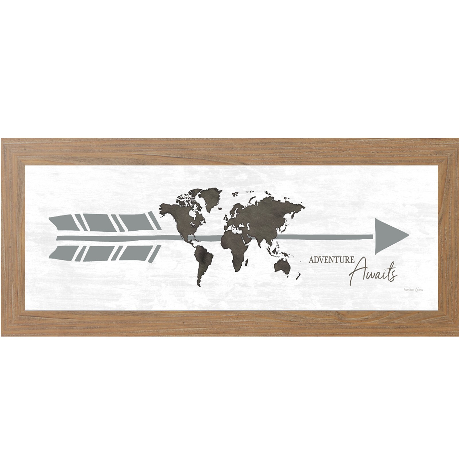 Travel Wall Art “Adventure Awaits” Framed Decor by Summer Snow