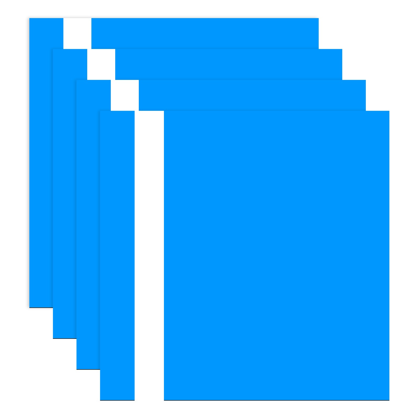 4Pcs 11.8×11.8″ Double Color ABS Laser Engraving Sheet, Sky Blue/White