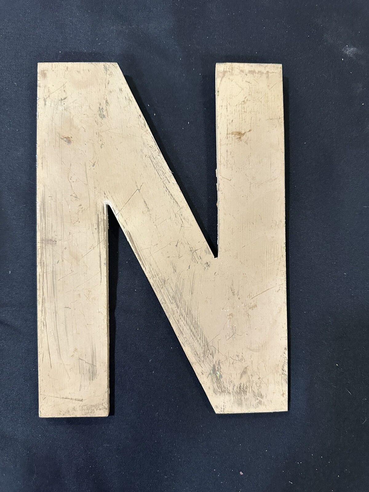 Vintage Letter “N” Advertising Sign Metal ALUMINUM 9×6.25”