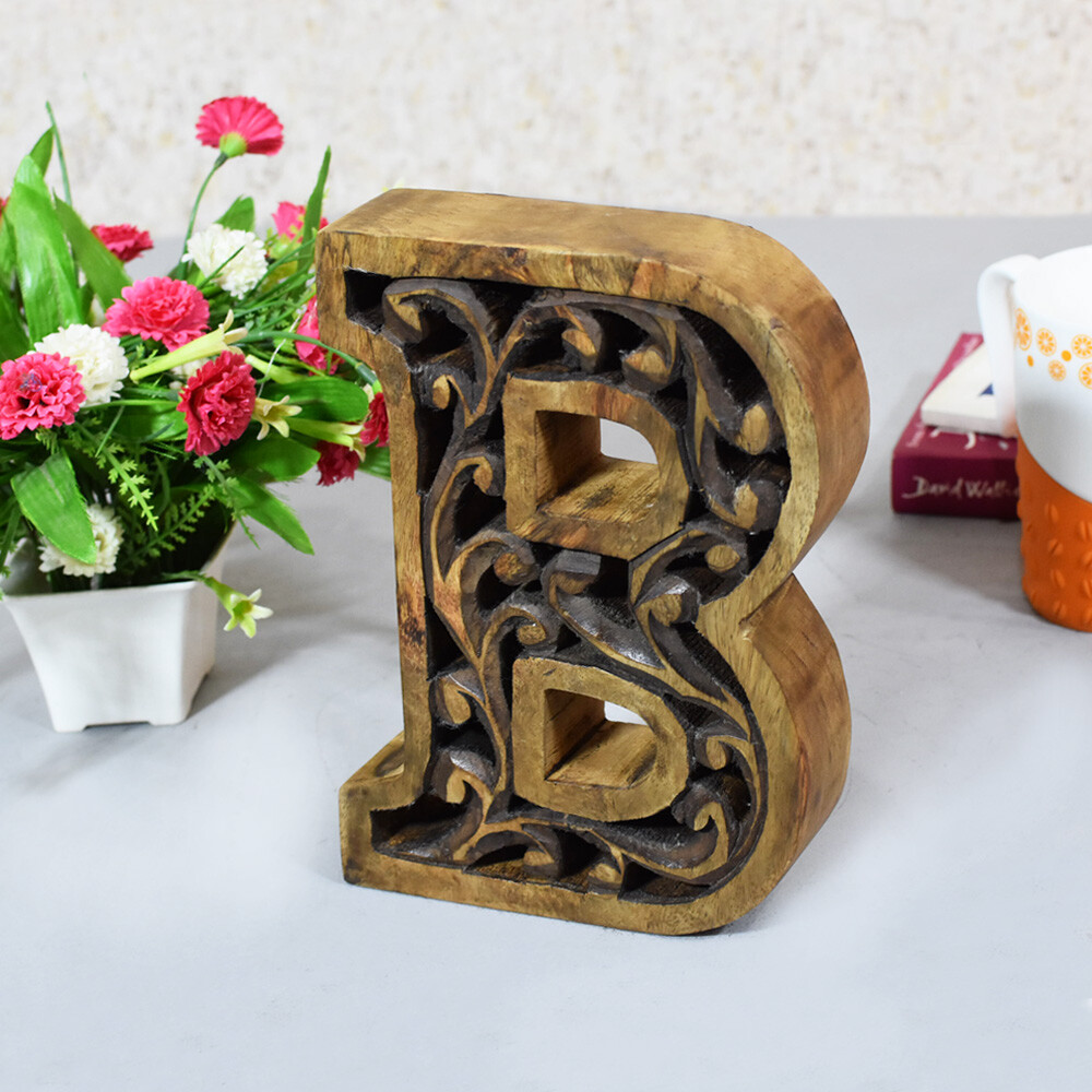Handmade Eco-Friendly Wall Décor “B” Alphabet Letter Block BBH Homes