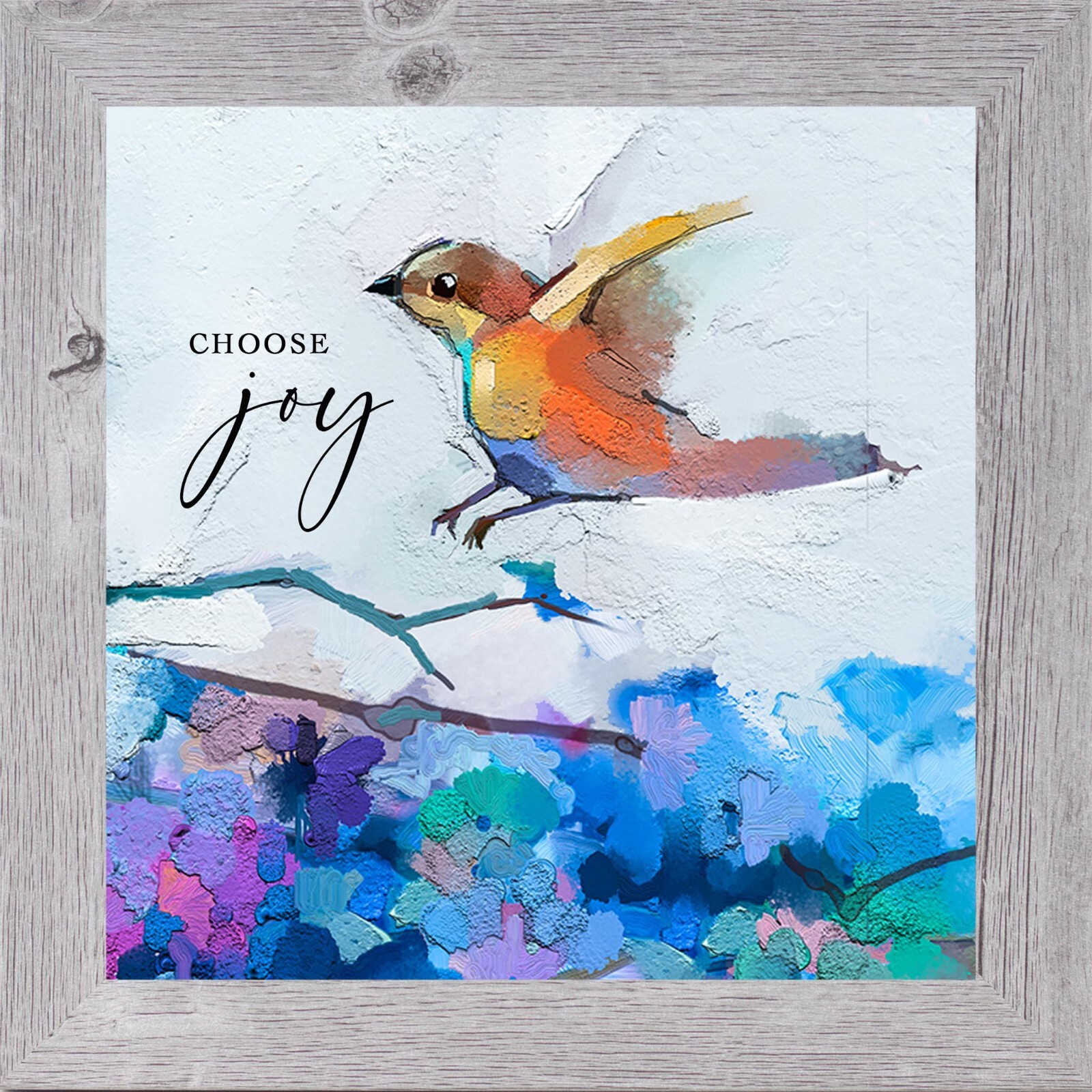 Framed Watercolor Bird Art – Peaceful Spring Wall Decor by Summer Snow